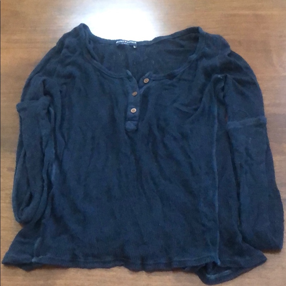 Brandy Melville Sheer Navy Sweater
